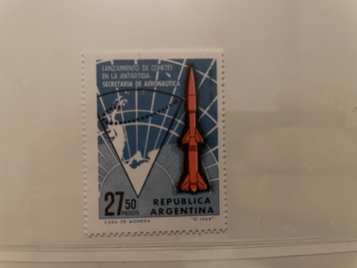 argentina serie timbre spatiu cosmos apollo aselenizare nestampilate MNH