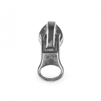 Cursor metalic pentru fermoar spiralat impermeabil 7 mm, Argintiu foto