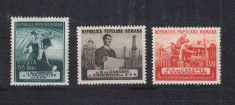 ROMANIA 1952 LP 337 AL III-LEA CONGRES AL SINDICATELOR SERIE MNH foto