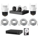 Kit supraveghere IMOU 4K cu 4 camere AI, NVR, audio bidirectional si PoE
