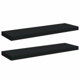 Cumpara ieftin Rafturi de perete suspendate 2 buc., negru, 80x23,5x3,8 cm, MDF