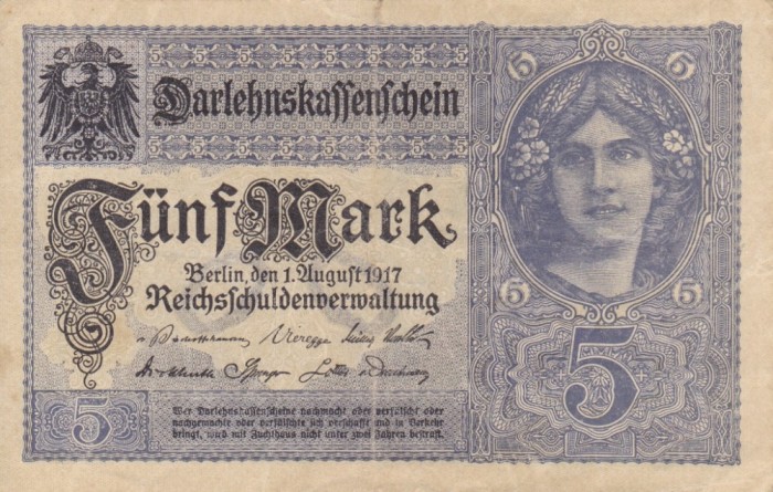 GERMANIA 5 marci 1917 VF+!!!