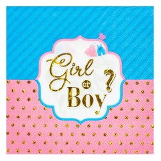 Servetele Masa, &Ccedil;&times;Girl or Boy?&Ccedil;Ł, 2 Straturi, 33x33cm, Set 12 Bucăți