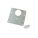Placa Reparatie Balamale Mobila, Otel Inox, &Oslash;35mm, 9x9cm, Kit Fixare cu Suruburi, Bucatarie, Semiaplicata, Suport 60kg