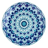 Farfurie Portelan, Model Aztec, Diametru 19cm, Albastru Marin, Oem