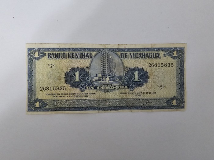 Nicaragua 1 Cordoba 1962 Rara