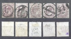 Great Britain 1902 Small lot 5 x King Edward VII 6P Mi.111A used AM.276 foto