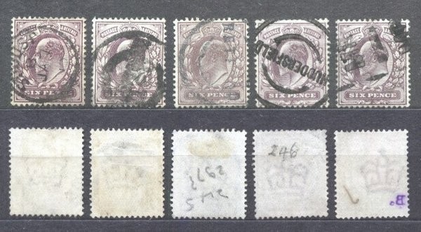 Great Britain 1902 Small lot 5 x King Edward VII 6P Mi.111A used AM.276