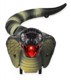 Jucarie interactiva THK, Sarpele cobra cu telecomanda, Maro/Negru, 43cm