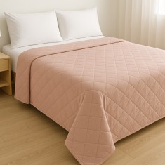 Cuvertura de pat velour, Somnart, 220x240 cm, cappucino