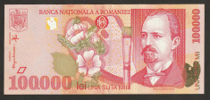 Romania, 100000 lei 1998 XF+++_serie 005A1071115 foto