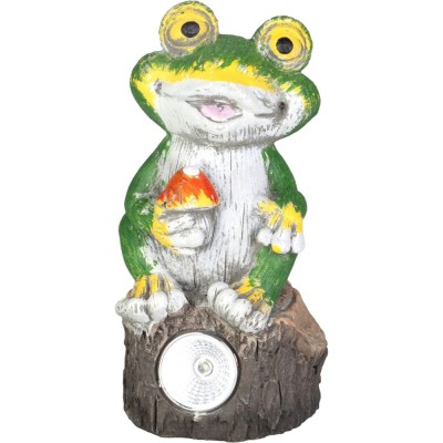Decoratiune gradina, beton, lampa solara, broasca, 2xLED, 9.5x9x19 cm, Strend Pro foto