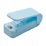 Mini aparat de sigilat pungi cu baterii, flippy, etansare prin caldura, spate magnetic, portabil, 9.7x3 cm, albastru