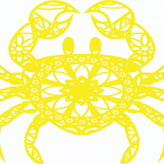 Sticker decorativ, Mandala, Rac, Galben, 76 cm, 7296ST-3