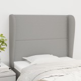 VidaXL Tăblie de pat cu aripioare gri deschis 83x23x118/128 cm textil
