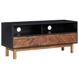 Comoda TV, 100 x 35 x 45 cm, lemn masiv de acacia si MDF