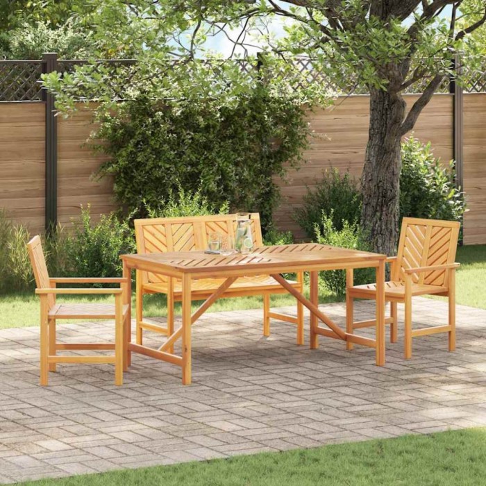 vidaXL Set de masă pentru grădină 4 pcs Maro 150 x 90 x 74 cm 3154108