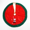 Covoras pentru bradul de craciun, flippy, din tesatura pufoasa, cu fundite de prindere, model mos craciun, rosu/ verde, diametru 90 cm