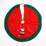Covoras pentru bradul de craciun, flippy, din tesatura pufoasa, cu fundite de prindere, model mos craciun, rosu/ verde, diametru 90 cm