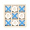 Jucarie Montessori Tic Tac Toe, Cyrax, Educativa, Interactiva, din lemn, X si O, 9 Piese, 14.3x14.3 cm, Albastru Alb