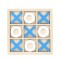 Jucarie Montessori Tic Tac Toe, Cyrax, Educativa, Interactiva, din lemn, X si O, 9 Piese, 14.3x14.3 cm, Albastru Alb