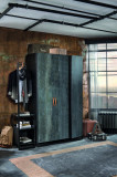Dulap pentru haine, &Ccedil;ilek, Dark Metal 3 Doors Wardrobe, 132x210x62 cm, Multicolor
