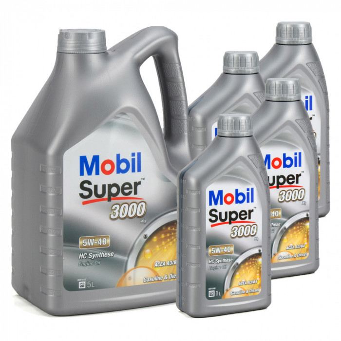 Set Ulei Motor Mobil Super 3000 X1 5W-40 5L + 4 Buc Ulei Motor Mobil Super 3000 X1 5W-40 1L