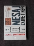 MESAJ CATRE TINERI, REDESCOPERITI LITERATURA - ALEX. STEFANESCU