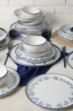 Keramika Set de vesela - Blue Bloom - 24 bucăți - 6 persoane - Stoneware