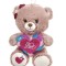 Ursulet de Plus Bej cu Inima Colorata Glitter Rainbow 30cm, ConceptSeller