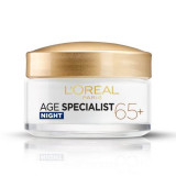 Crema antirid hranitoare de noapte Age Specialist 65+, 50 ml, Loreal, L&rsquo;oreal Paris