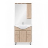Mobilier complet de baie Bianca Plus 75, culoare stejar sonoma, deschidere pe dreapta