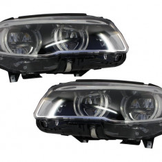 Faruri Full LED compatibil cu BMW F10 F11 5 Seria (2011-2013) Angel Eyes HLBMF10LED