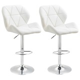 HOMCOM Scaun Bar Reglabil Pivotante si Antiderapant, Scaun bar Modern,Sarcina Maxima 120 kg,Elegante și Confortabile,Albe | Aosom Romania