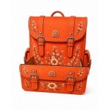 Cutie pentru aranjamente florale &icirc;n formă de ghiozdănel &ndash; Model Floral Portocaliu 30x25 cm