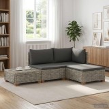 Cumpara ieftin 4 buc. Set de lounge din ratan cu perne GENDT Ratan Natural