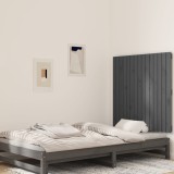 Cumpara ieftin Tăblie de pat pentru perete, gri, 95,5x3x90 cm, lemn masiv pin