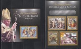 Centrafricana 2013 - Picturi de Michelangelo și Rafael la Vatican, Bloc+Colita, MNH