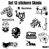 Set 13 Stickere Auto Skoda , Original, Decoratiuni si Accesorii Personalizate