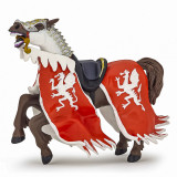 Cumpara ieftin Papo Figurina Calul Regelui Cu Blazon Dragon Rosu