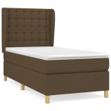 Cumpara ieftin Pat box spring cu saltea, maro inchis, 80x200 cm, textil