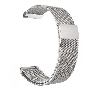 Curea metalica tip Milanese Loop Slim compatibila Samsung Gear Sport, 20mm, Silver foto