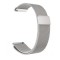 Curea Milanese Slim Fit compatibila Pebble Time, Telescoape QR, 22mm, Argintiu
