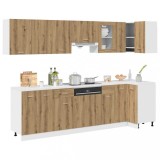 vidaXL Set dulapuri bucătărie Lyon 11 piese Artisan Stejar lemn prelucrat