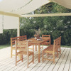 VidaXL Set de sufragerie de grădină, lemn masiv de tec, 5 piese