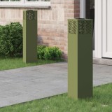 vidaXL Lumină LED Solară pentru Alei Herringbone 2 pcs Verde măsliniu 879733