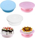 Platou Rotativ Tort Decorare, Baza Antiaderenta, 28cm, Plastic Alb, Profesional