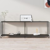 Cumpara ieftin Masă consolă, negru, 220x35x75,5 cm, sticlă securizată