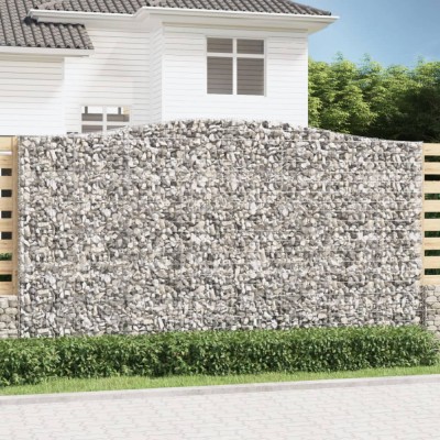 vidaXL Coșuri gabion arcuite, 9 buc, 400x50x220/240cm, fier galvanizat foto