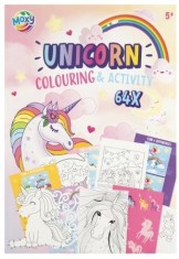 Carte cu activitati de colorat, unicorni, A4, 64 pag, Moxy